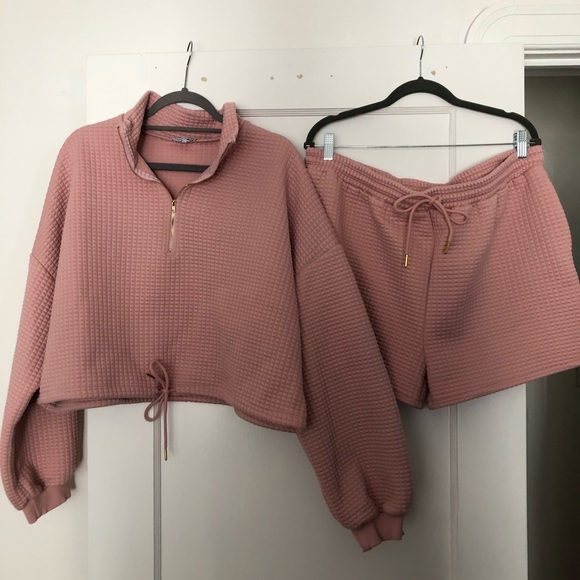 Fashion Nova Tops - 2 piece- crop sweatshirt and shorts